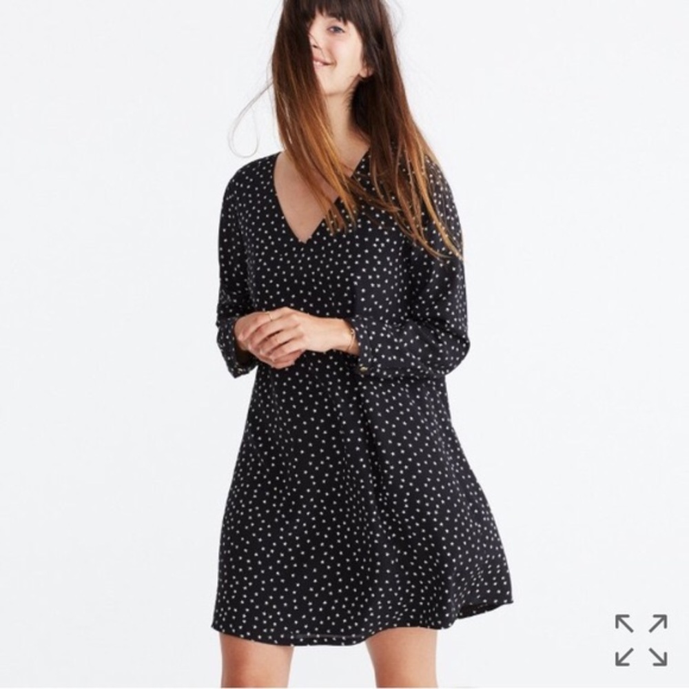 Madewell Silk Button-Back Star Dress